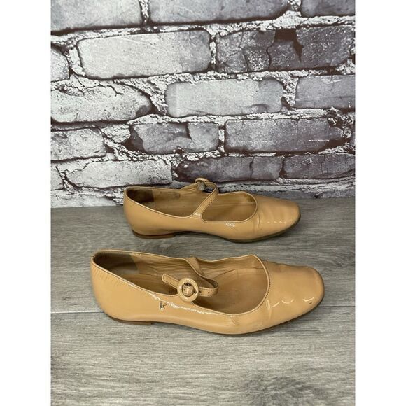 LARROUDE Vibram Nude Patent Leather Mary Jane Flats Shoes Women’s Sz 5M US/35EU - Picture 3 of 16